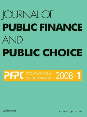 cover image of Journal of public Finance and Public Choice n.1/2008